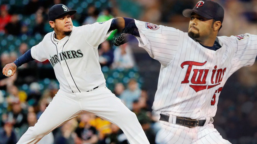 Johan Santana y Félix Hernández juntos en el Salón de la Fama