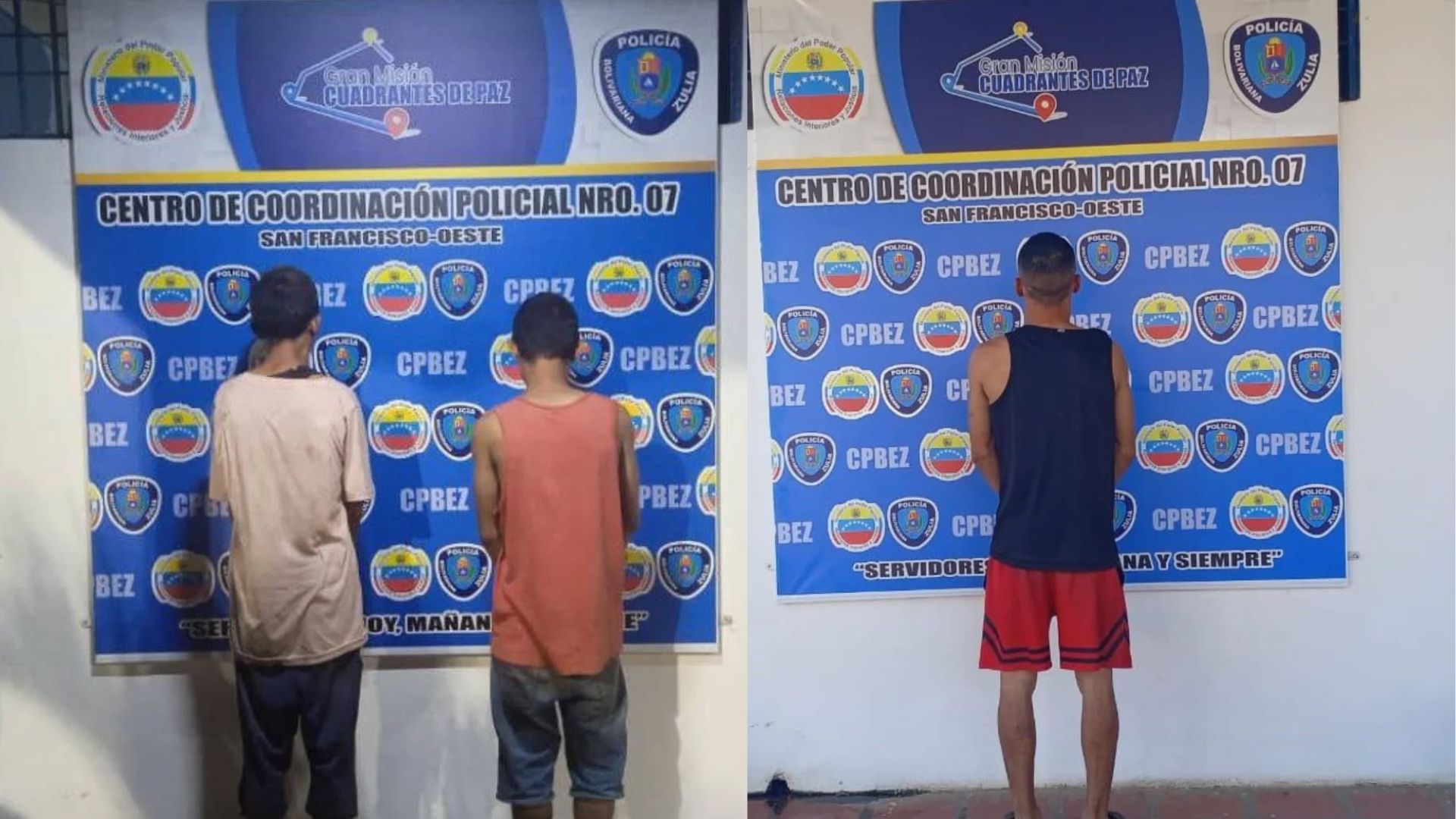 Policía Bolivariana del Zulia detiene a tres sujetos por intento de robo a viviendas en San Francisco