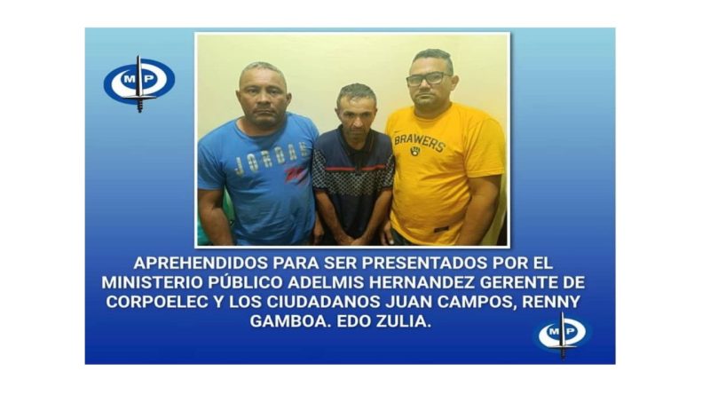 Detienen a tres hombres por hurto de Transformadores en Zulia