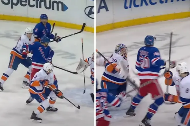 Lo que nunca pensaste que verían tus ojos: golazo de cabeza… ¡en hockey hielo!