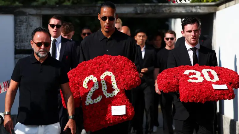 Las conmoverodas imágenes del funeral de Diogo Jota y su hermano André Silva