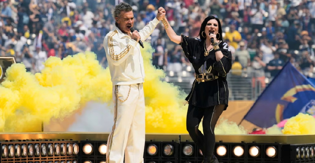 ¡ENCENDIERON EL ESPECTÁCULO! Laura Pausini y Robbie Williams brillan en el show previo a la final del Mundial de Clubes 2025