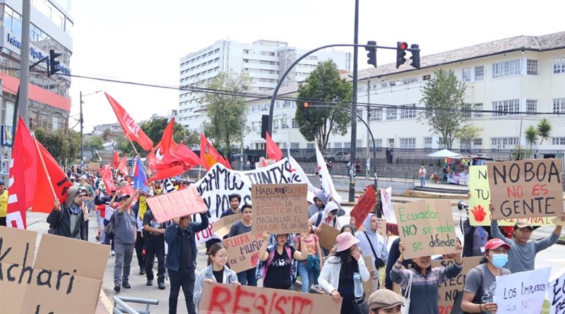 Inicia tercera semana de protestas en Ecuador contra medidas de Noboa