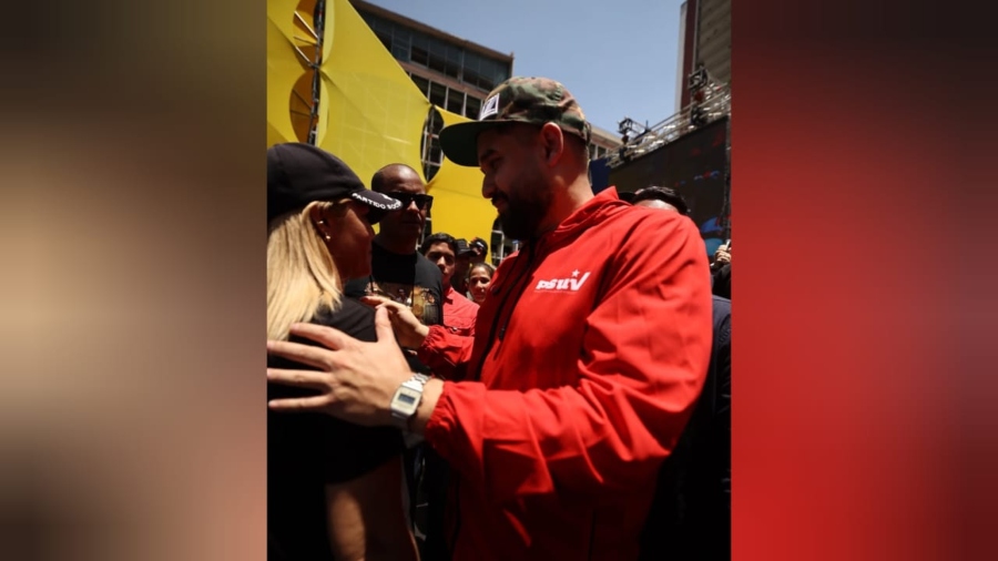 Nicolás Maduro Guerra defiende la inocencia de su padre y exige el levantamiento de sanciones en movilización en Caracas